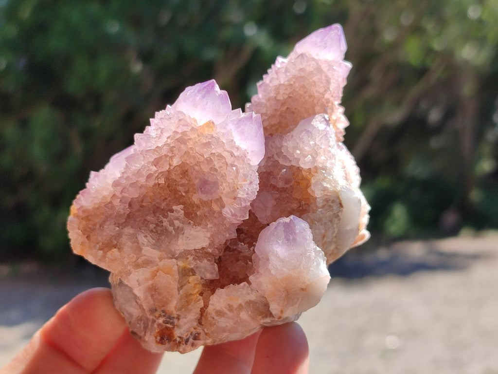 Sunburst Rocks Natural Sunburst Ametrine Spirit Clusters x 3 From Boekenhouthoek, Sou ...