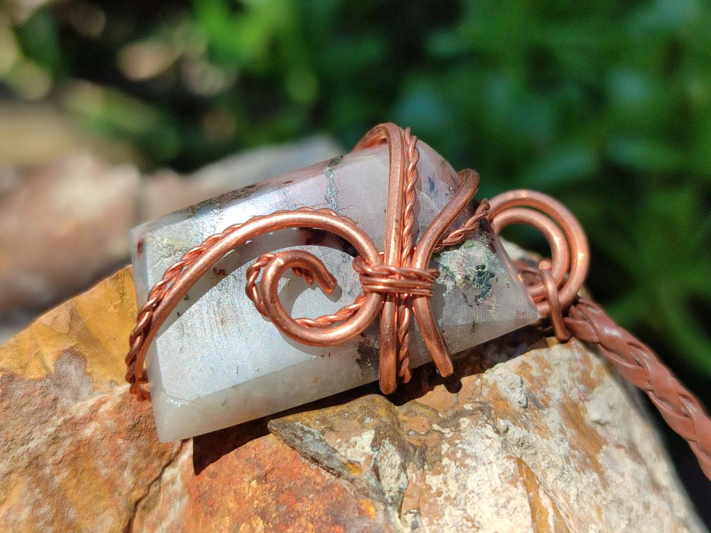 Hand Made Malachite Copper Wire Wrapped Stone Pendants -Sold Per Item- From Messina