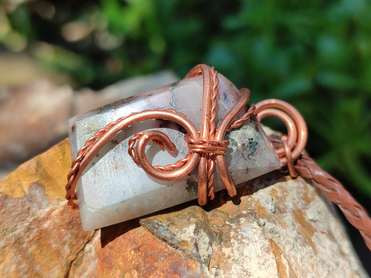 Hand Made Malachite Copper Wire Wrapped Stone Pendants -Sold Per Item- From Messina