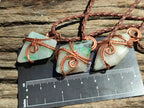 Hand Made Malachite Copper Wire Wrapped Stone Pendants -Sold Per Item- From Messina