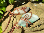 Hand Made Malachite Copper Wire Wrapped Stone Pendants -Sold Per Item- From Messina