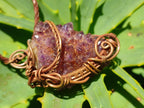 Hand Made Amethyst Plate Copper Wire Wrapped Stone Pendants -Sold Per Item- From Kwaggafontein, South Africa
