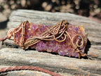 Hand Made Amethyst Plate Copper Wire Wrapped Stone Pendants -Sold Per Item- From Kwaggafontein, South Africa