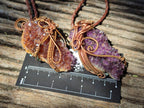 Hand Made Amethyst Plate Copper Wire Wrapped Stone Pendants -Sold Per Item- From Kwaggafontein, South Africa