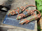 Hand Made Dragonblood Stone Copper Wire Wrapped Stone Pendants -Sold Per Item- From Tshipise ,Limpopo South Africa