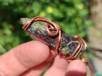 Hand Made Dragonblood Stone Copper Wire Wrapped Stone Pendants -Sold Per Item- From Tshipise ,Limpopo South Africa