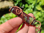 Hand Made Dragonblood Stone Copper Wire Wrapped Stone Pendants -Sold Per Item- From Tshipise ,Limpopo South Africa