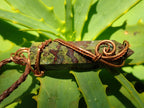 Hand Made Dragonblood Stone Copper Wire Wrapped Stone Pendants -Sold Per Item- From Tshipise ,Limpopo South Africa
