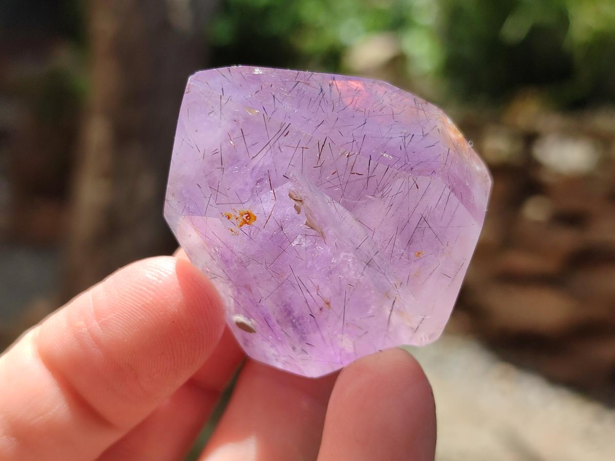 Polished Window Smokey Amethyst Crystals x 24 From Akansobe, Madagascar