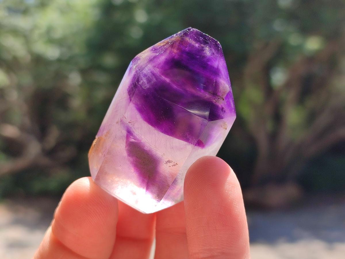 Polished Window Smokey Amethyst Crystals x 24 From Akansobe, Madagascar