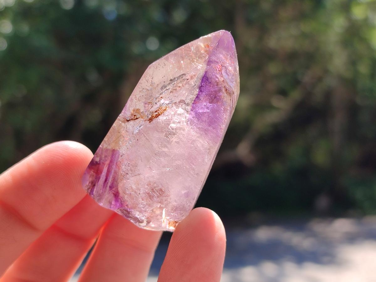 Polished Window Smokey Amethyst Crystals x 24 From Akansobe, Madagascar