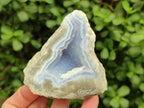 Polished On One Side Blue Lace Agate Geodes x 13 From Nsanje, Malawi