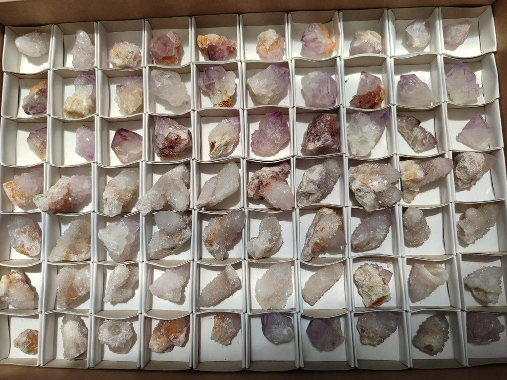 Natural Mixed White and Amethyst Spirit Crystals x 70 From Boekenhouthoek, South Africa