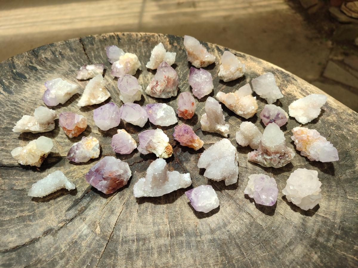 Natural Mixed White and Amethyst Spirit Crystals x 70 From Boekenhouthoek, South Africa