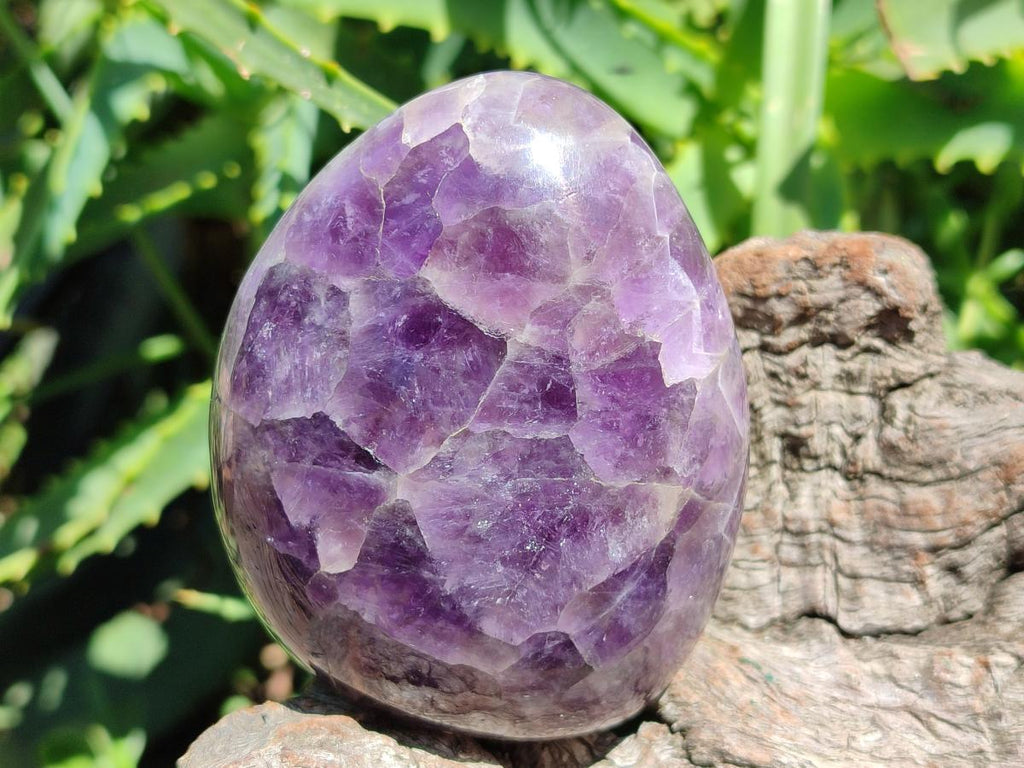 Polished Purple Chevron Amethyst Standing Free Forms x 3 From Madagascar