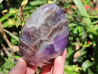 Polished Purple Chevron Amethyst Standing Free Forms x 3 From Madagascar