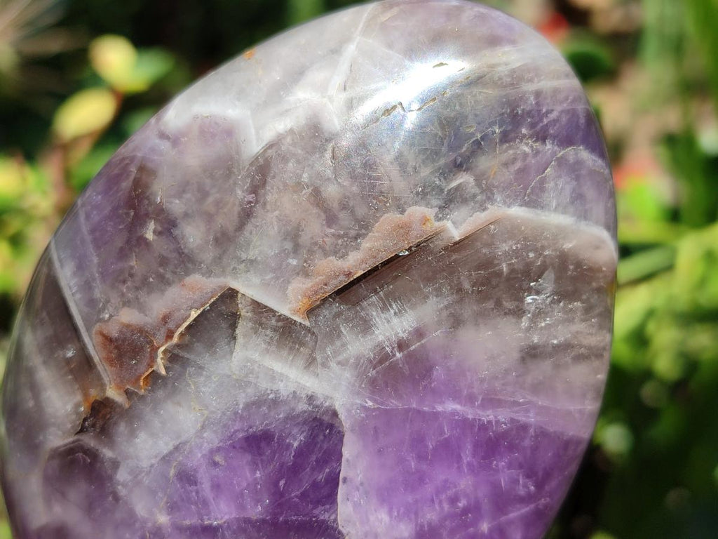 Polished Purple Chevron Amethyst Standing Free Forms x 3 From Madagascar