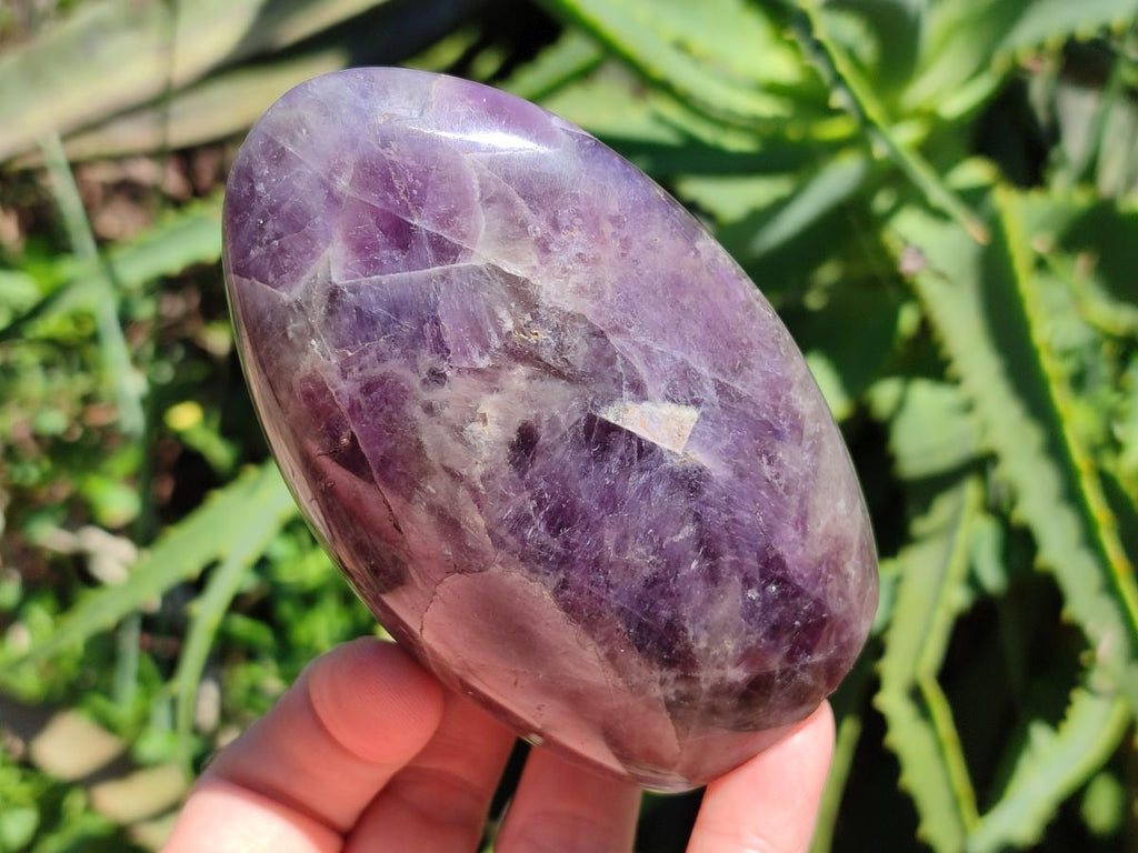 Polished Purple Chevron Amethyst Standing Free Forms x 3 From Madagascar