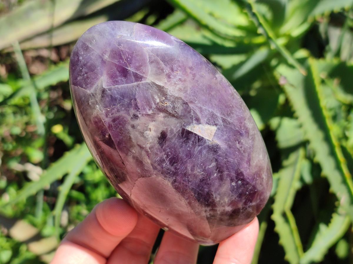 Polished Purple Chevron Amethyst Standing Free Forms x 3 From Madagascar