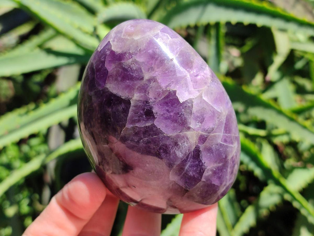 Polished Purple Chevron Amethyst Standing Free Forms x 3 From Madagascar