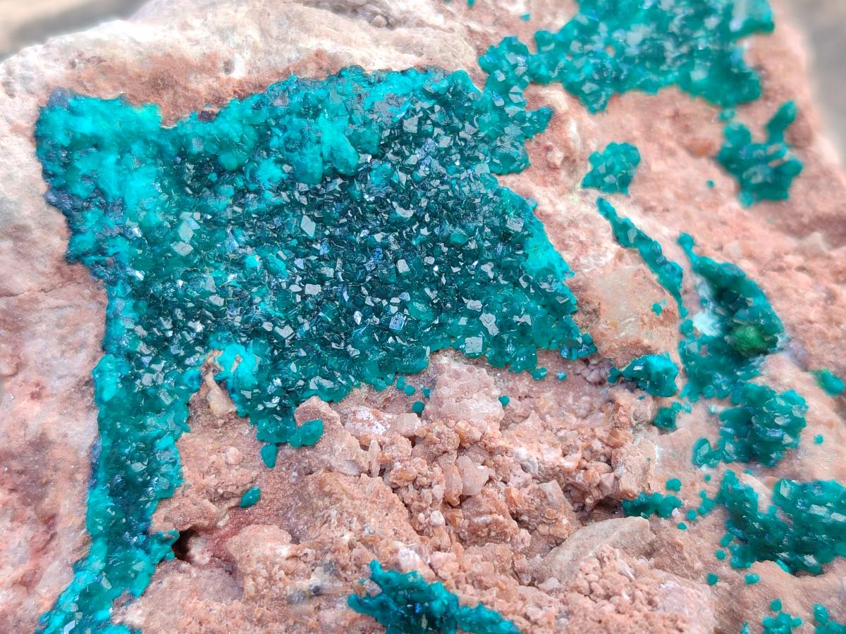 Natural Dioptase On Dolomite Specimens x 1 From Likasi, Congo