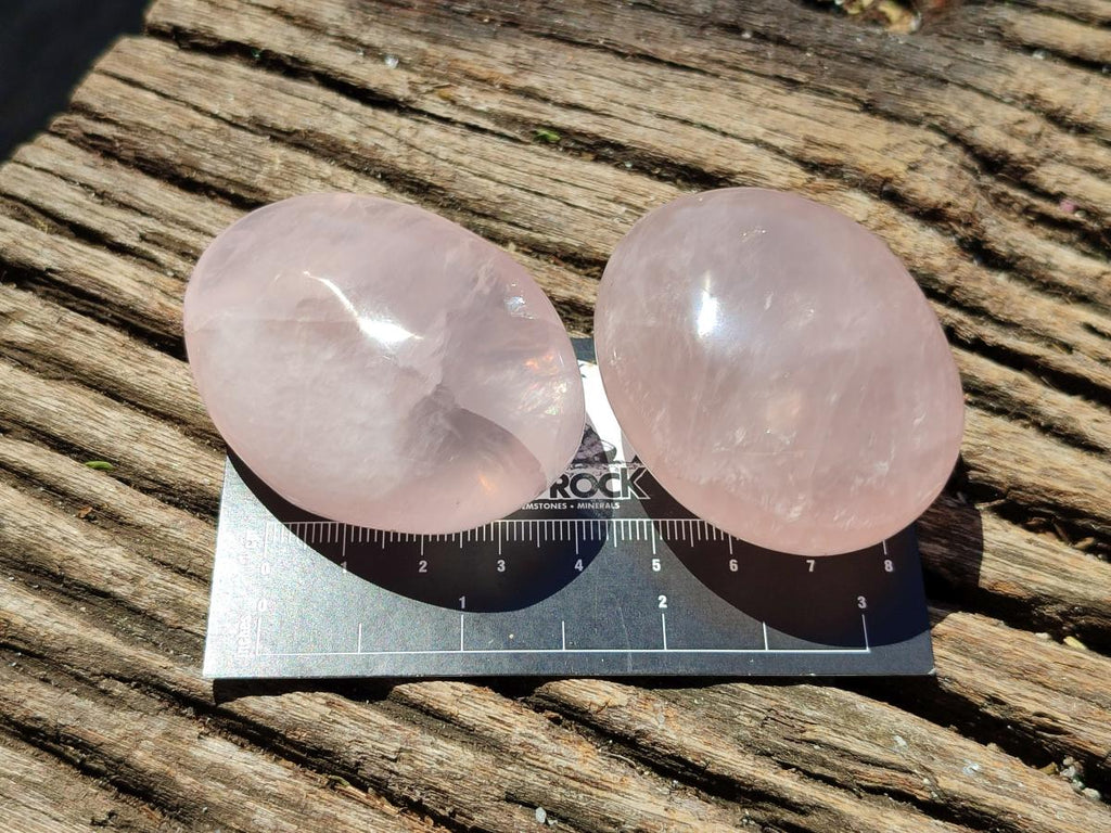 Polished Gemmy Rose Quartz Palm Stones x 20 From Madagascar
