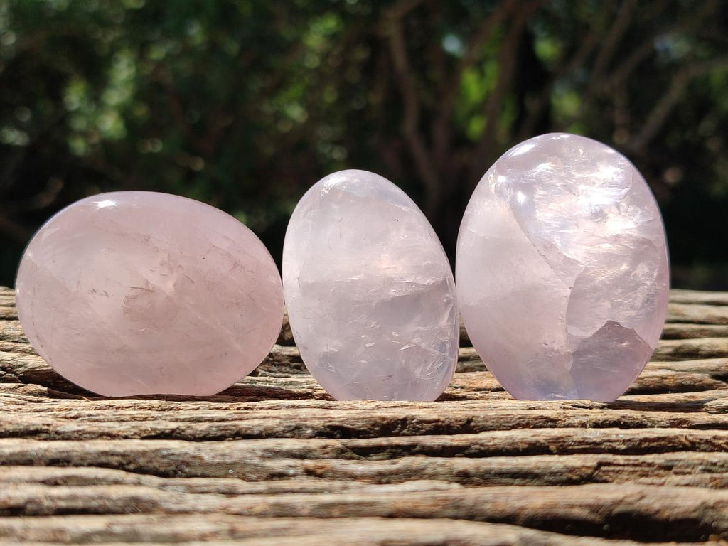 Polished Gemmy Rose Quartz Palm Stones x 20 From Madagascar