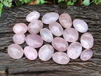 Polished Gemmy Rose Quartz Palm Stones x 20 From Madagascar