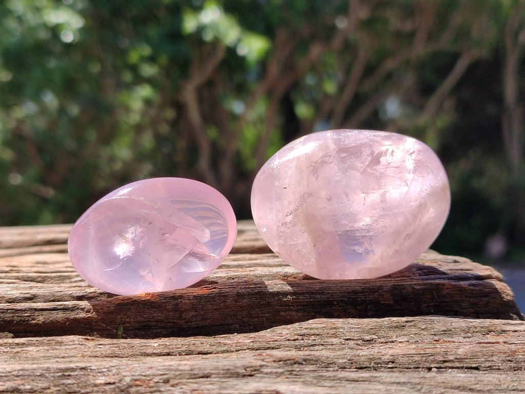 Polished Gemmy Rose Quartz Palm Stones x 20 From Madagascar