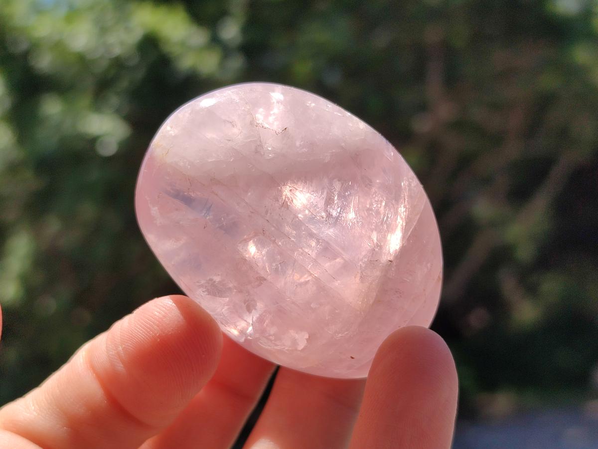 Polished Gemmy Rose Quartz Palm Stones x 20 From Madagascar