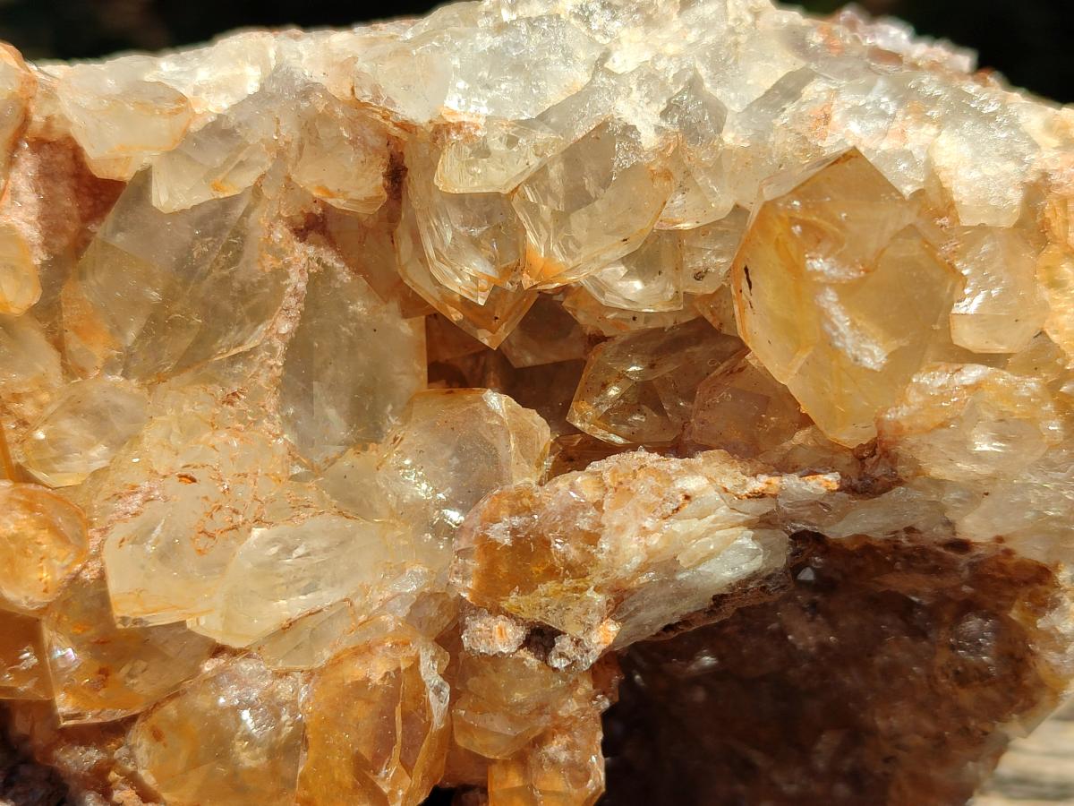 Natural Golden Limonite Quartz Clusters x 2 From Solwezi Zambia