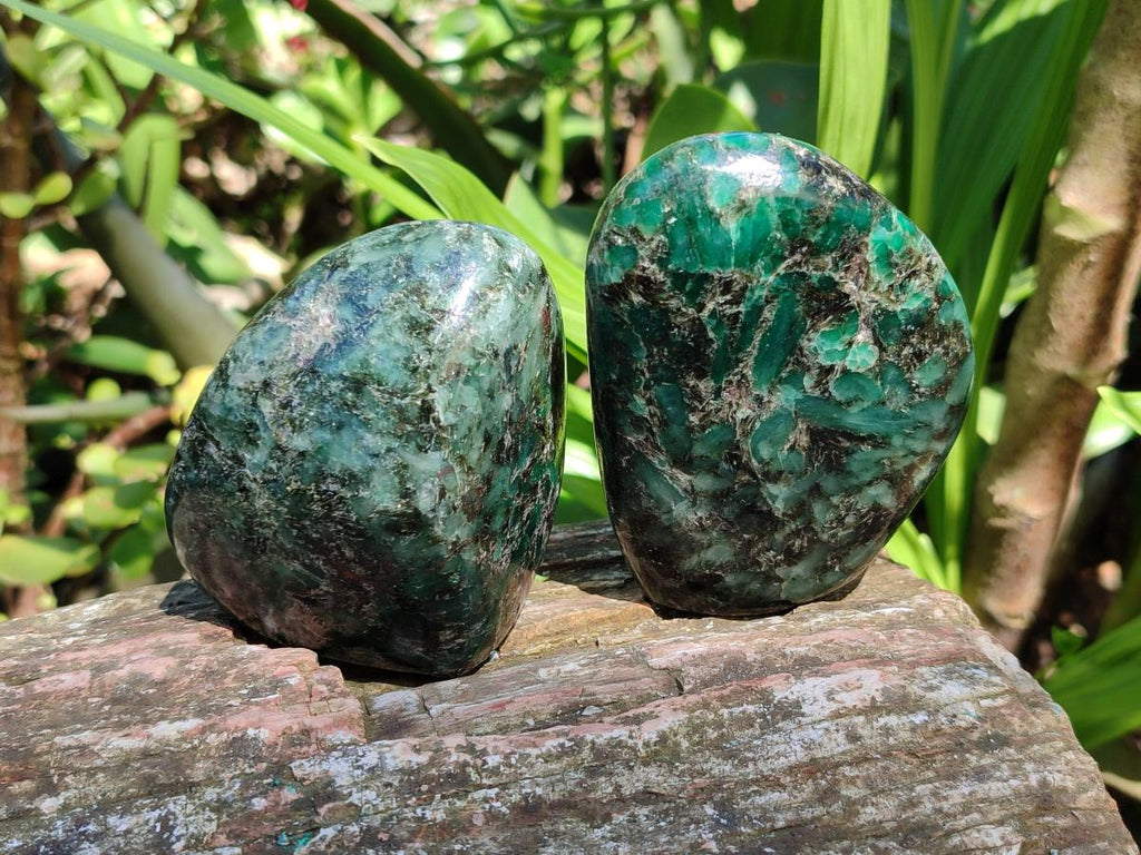 Polished Emerald Mica 'Mutokolite' Standing Free Forms x 4 From Mutoko, Zimbabwe - Toprock Gemstones and Minerals 