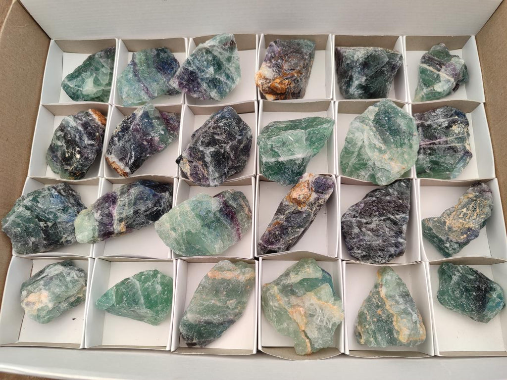 Natural Watermelon Fluorite Cobbed Specimens x 24 From Uis, Namibia