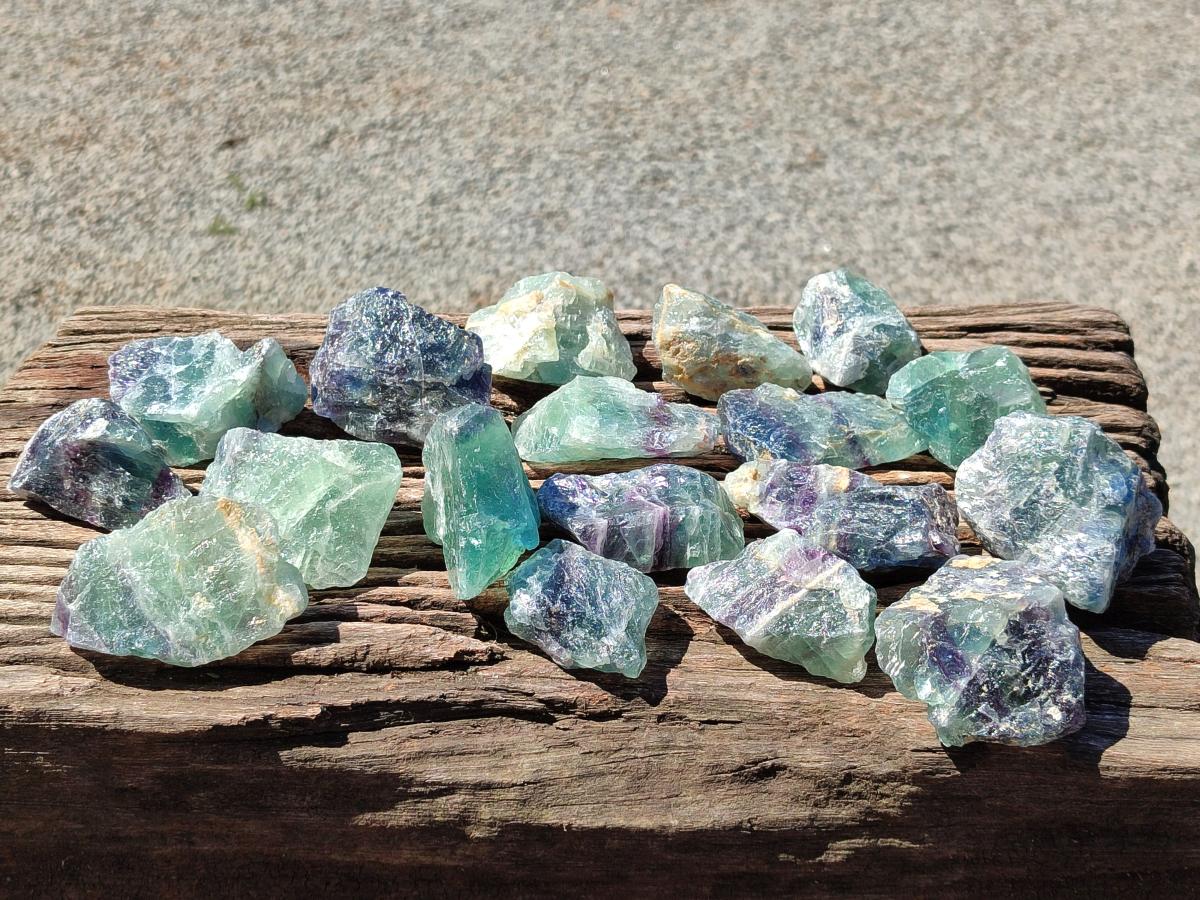 Natural Watermelon Fluorite Cobbed Specimens x 24 From Uis, Namibia