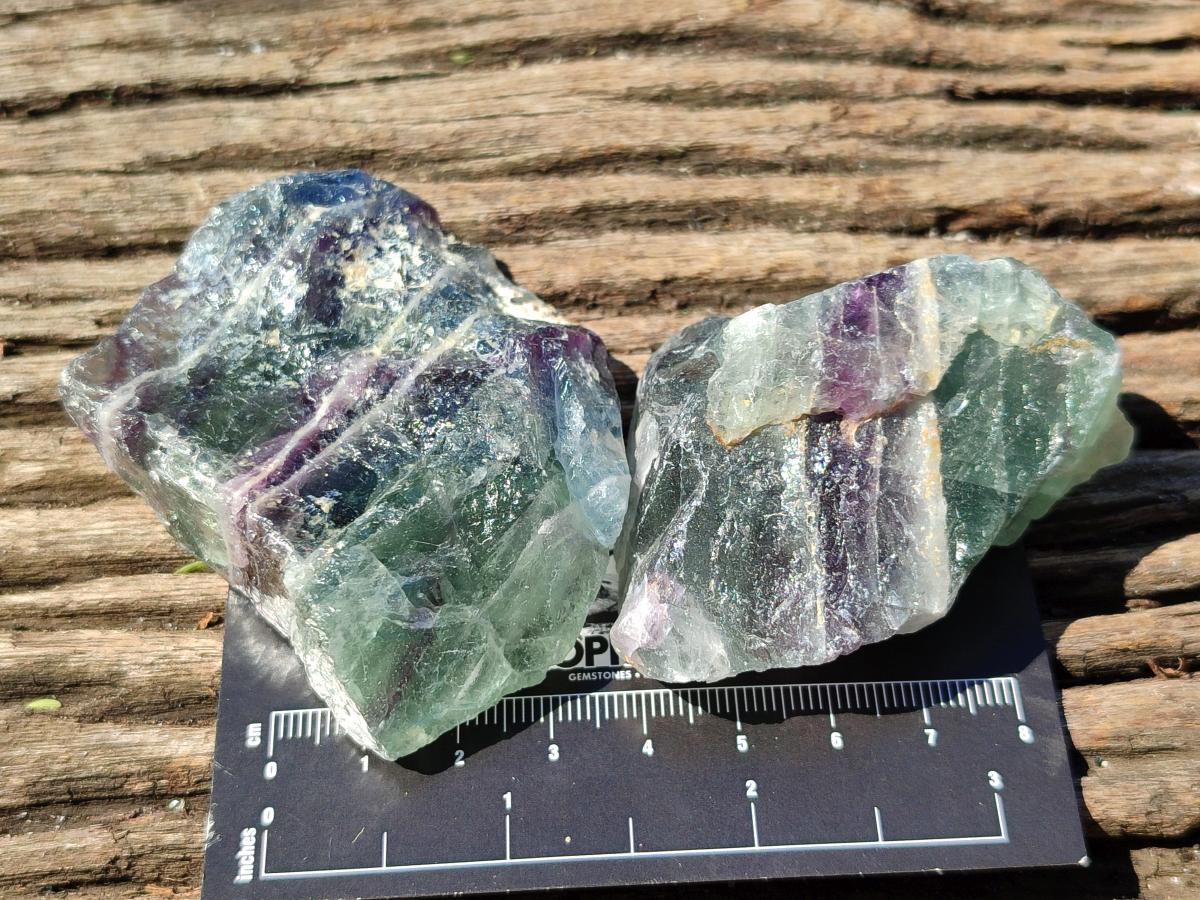 Natural Watermelon Fluorite Cobbed Specimens x 24 From Uis, Namibia