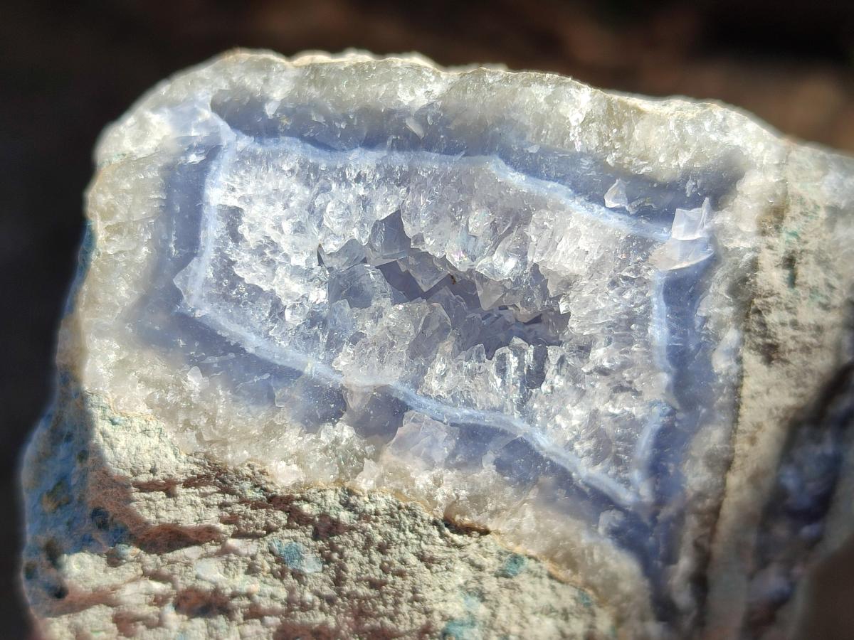 Natural Blue Lace Agate Geode Specimens x 5 From Nsanje, Malawi