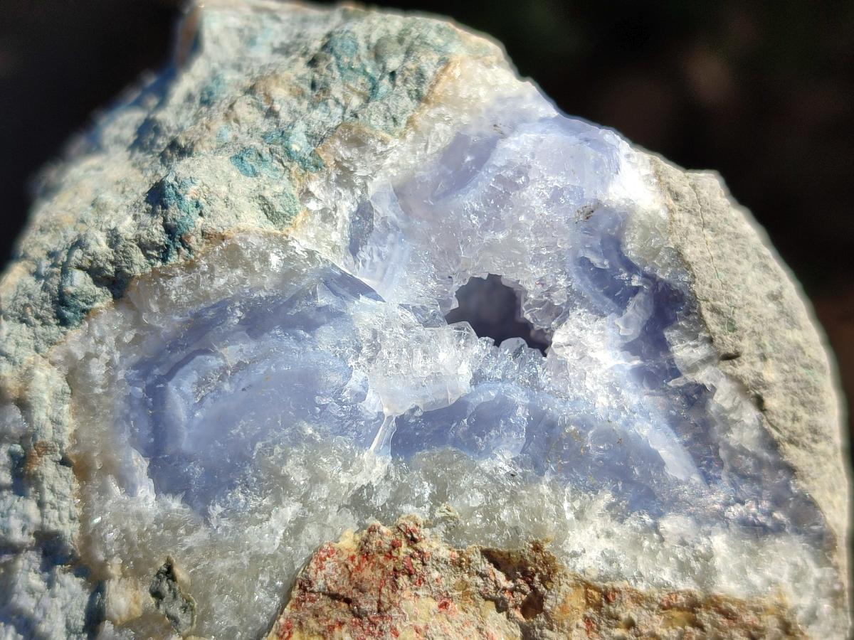 Natural Blue Lace Agate Geode Specimens x 5 From Nsanje, Malawi