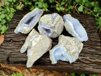 Natural Blue Lace Agate Geode Specimens x 5 From Nsanje, Malawi - Toprock Gemstones and Minerals 
