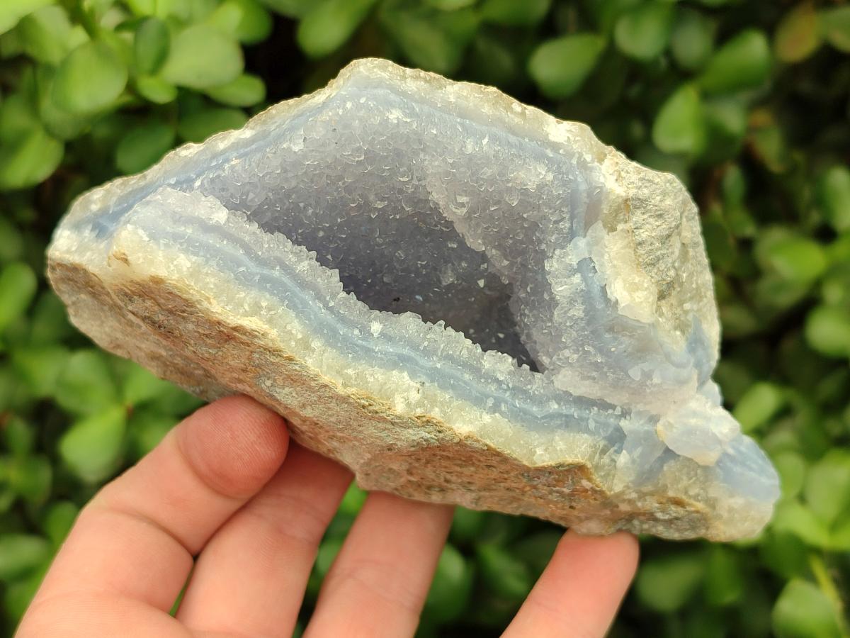 Natural Blue Lace Agate Geode Specimens x 5 From Nsanje, Malawi