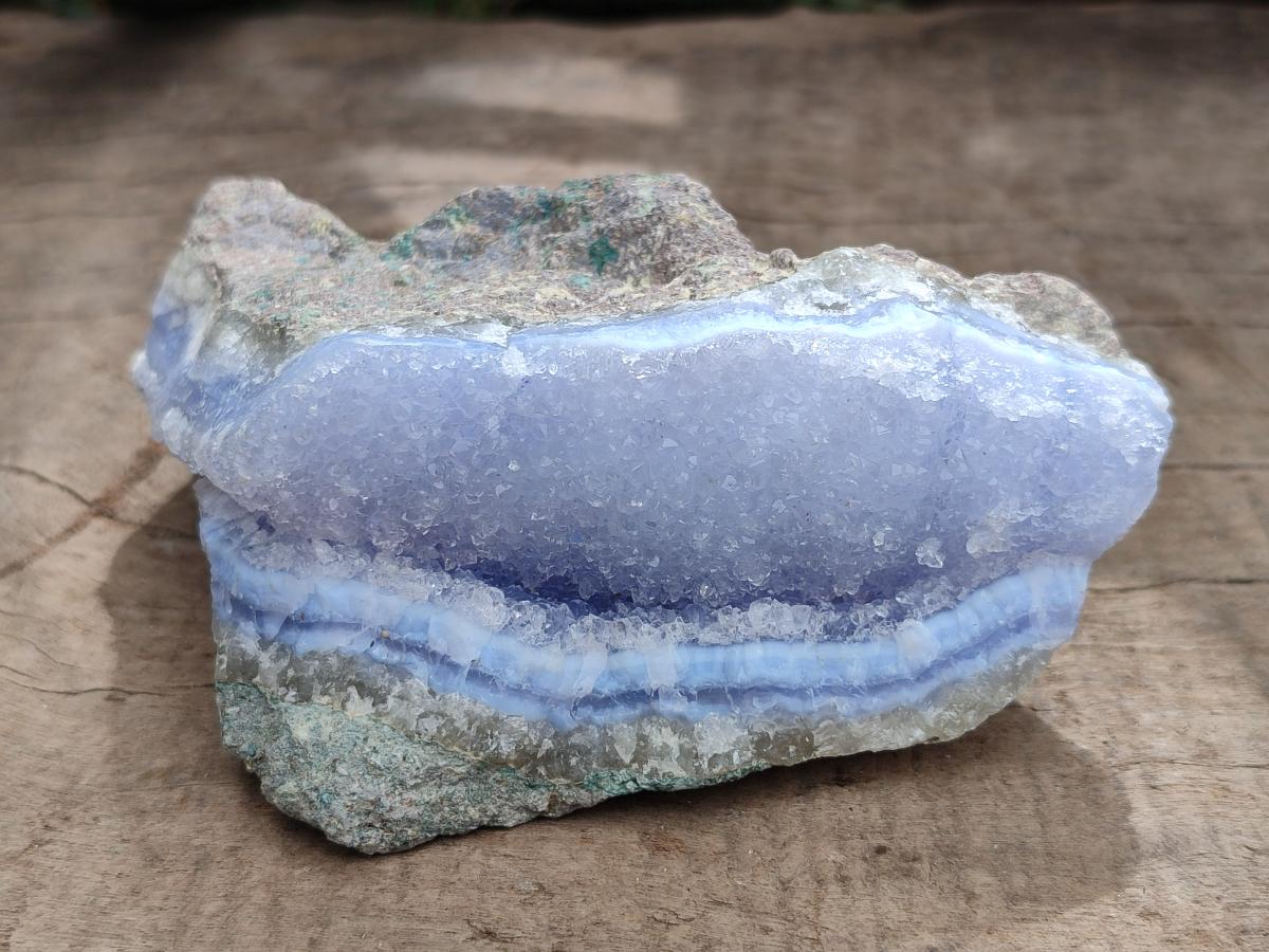 Natural Blue Lace Agate Geode Specimens x 5 From Nsanje, Malawi