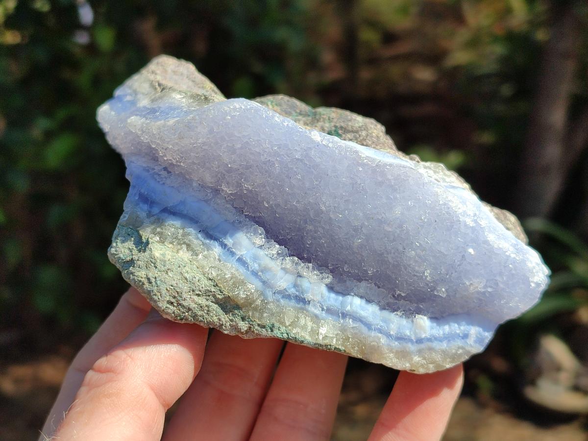 Natural Blue Lace Agate Geode Specimens x 5 From Nsanje, Malawi