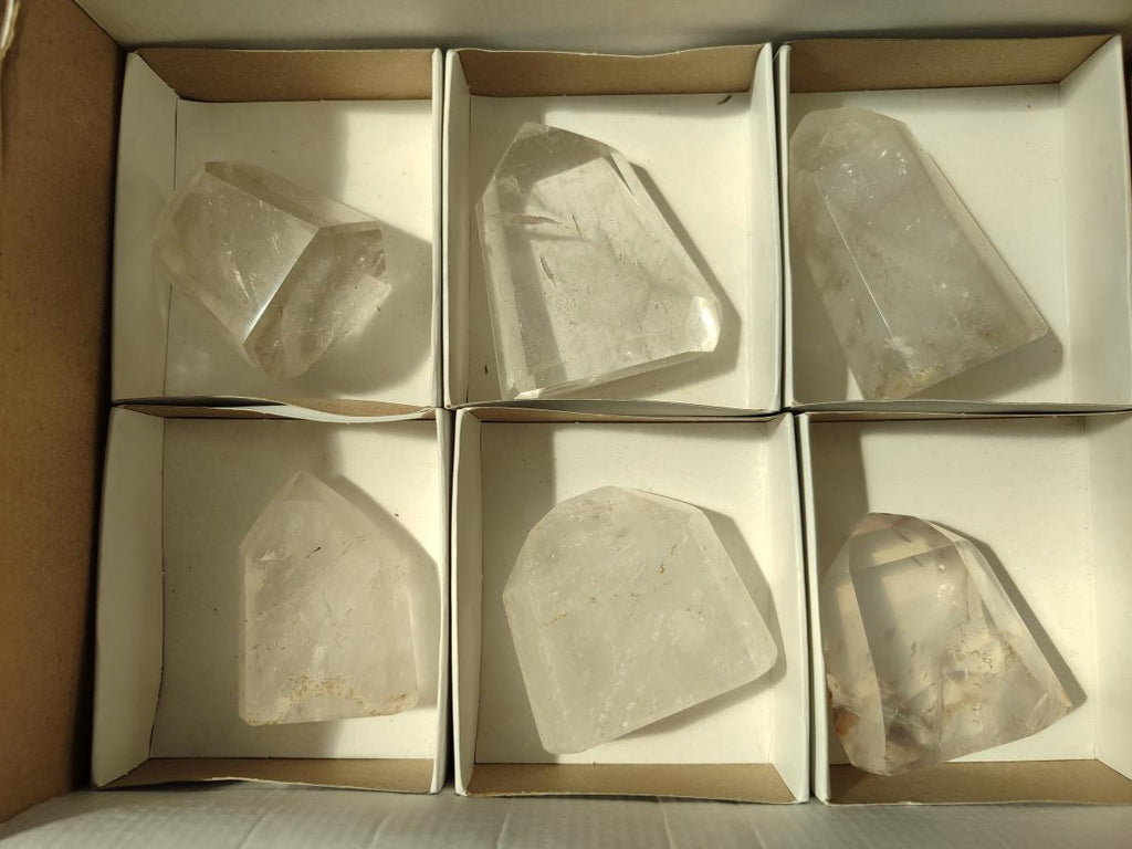 Polished Clear Quartz Crystals x 6 From Madagascar
