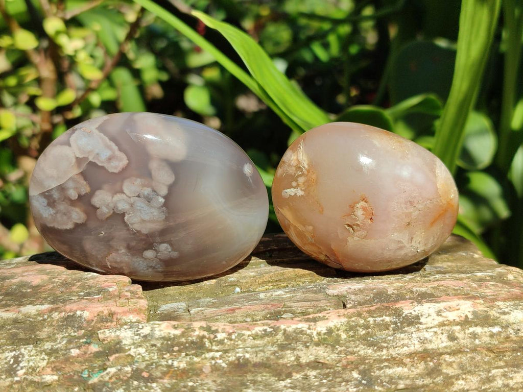 Polished Flower Agate Galets x 12 From Antsahalova, Madagascar