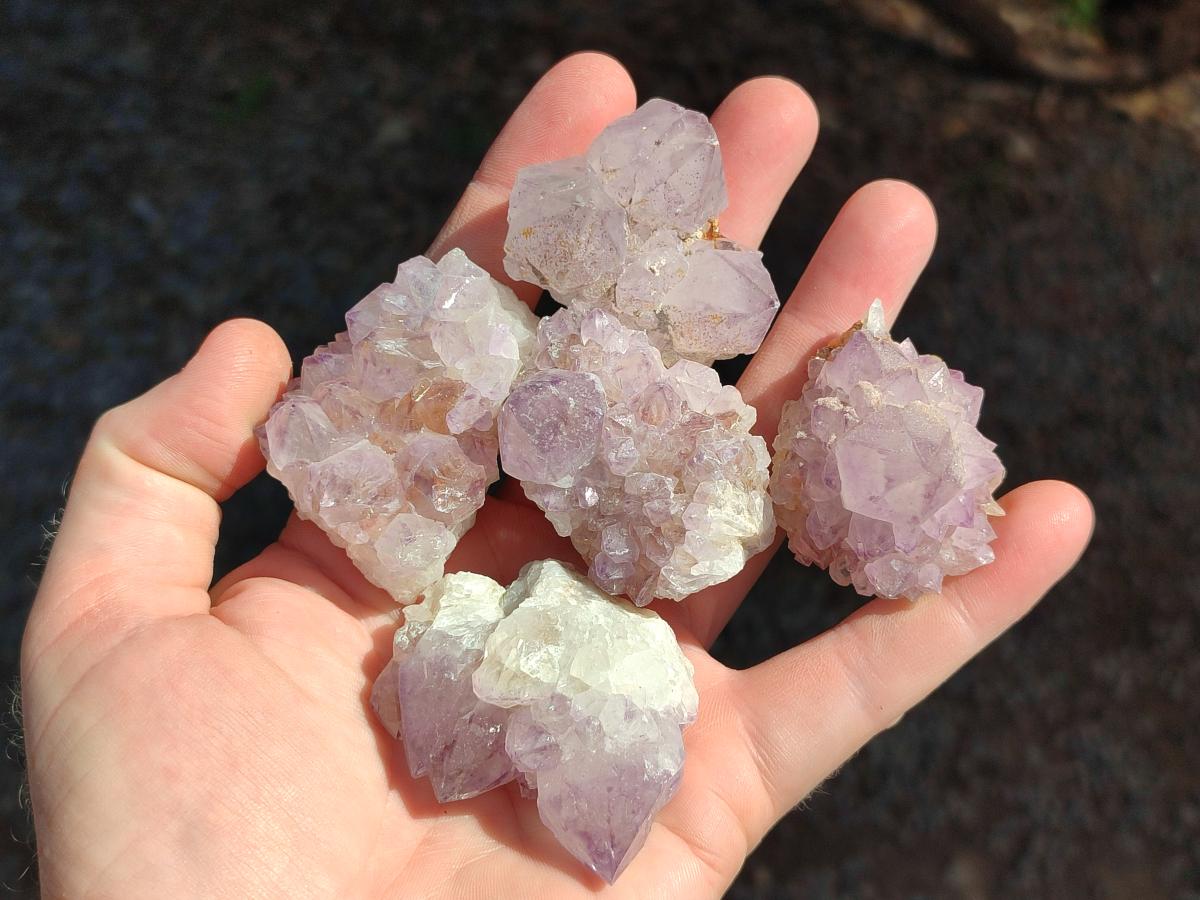 Natural Sunburst Amethyst Spirit Clusters x 20 From Boekenhouthoek, South Africa