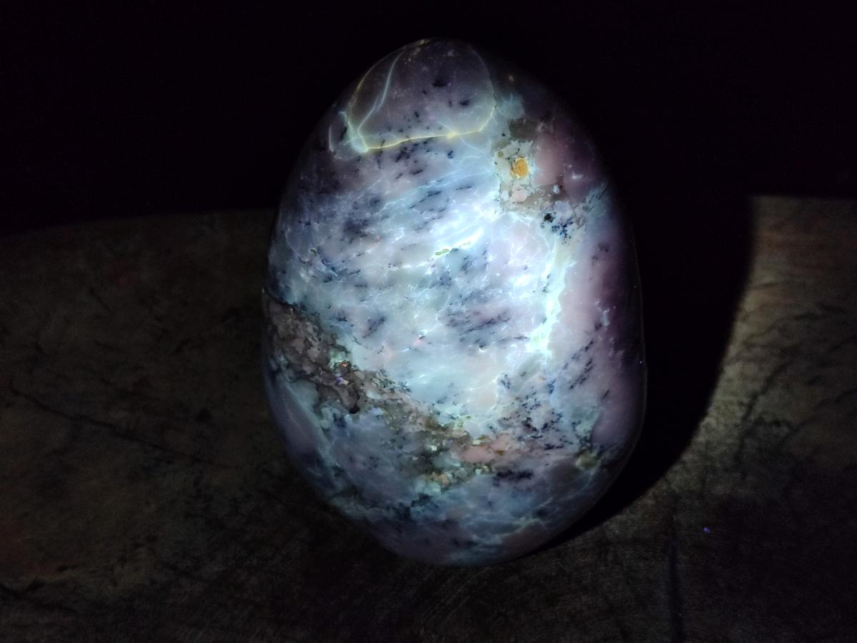 Polished Dendritic Opal Standing Free Forms x 2 From Moralambo, Madagascar