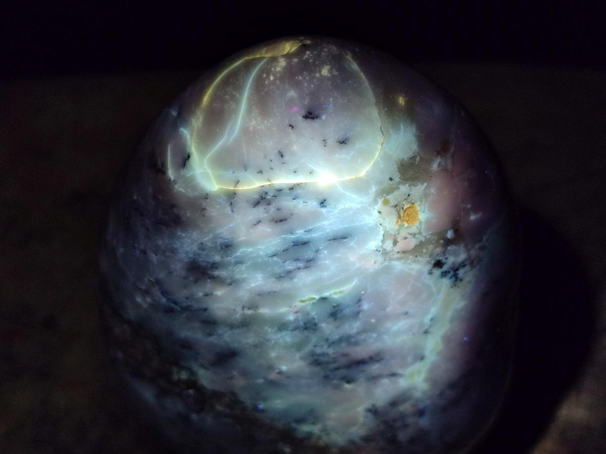 Polished Dendritic Opal Standing Free Forms x 2 From Moralambo, Madagascar