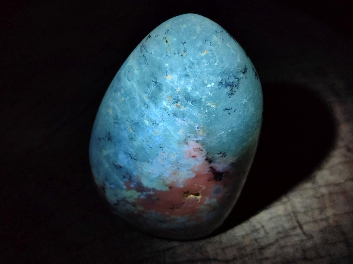 Polished Dendritic Opal Standing Free Forms x 2 From Moralambo, Madagascar