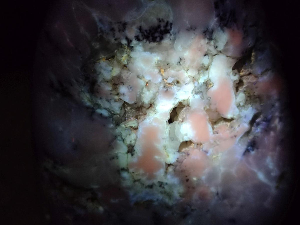 Polished Dendritic Opal Standing Free Forms x 2 From Moralambo, Madagascar