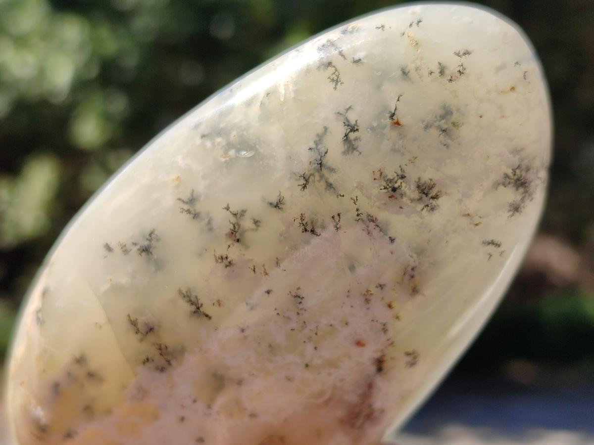 Polished Dendritic Opal Standing Free Forms x 2 From Moralambo, Madagascar