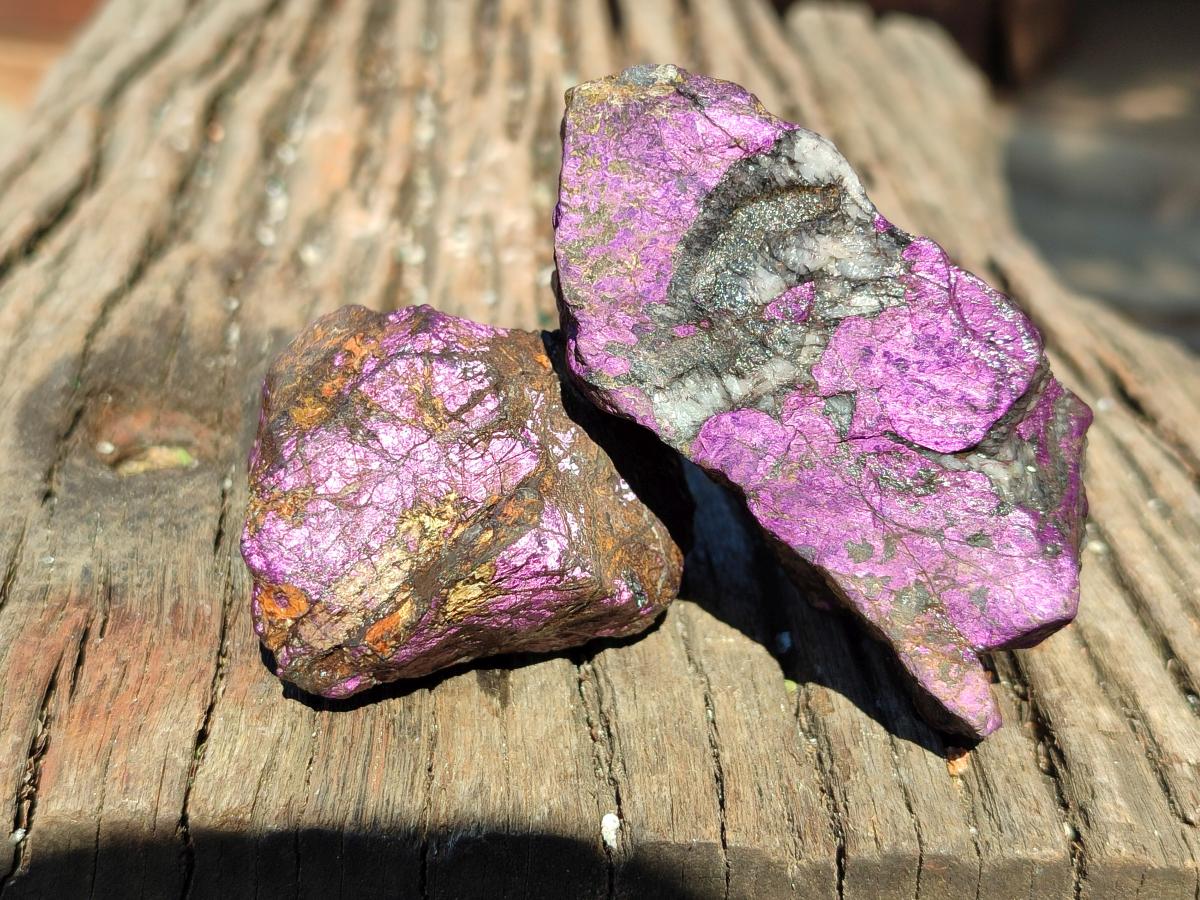 Natural Metallic Purpurite Specimens x 12 From Erongo, Namibia
